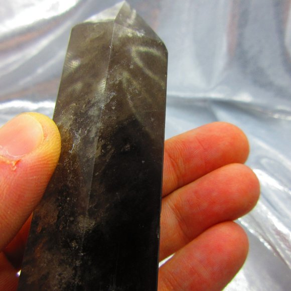 Smoky Quartz Crystal Polished Tower Generator Crystal Meditation Tool - Picture 7 of 8